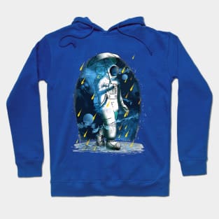 Astronaut spaceman meteor shower galaxy Hoodie